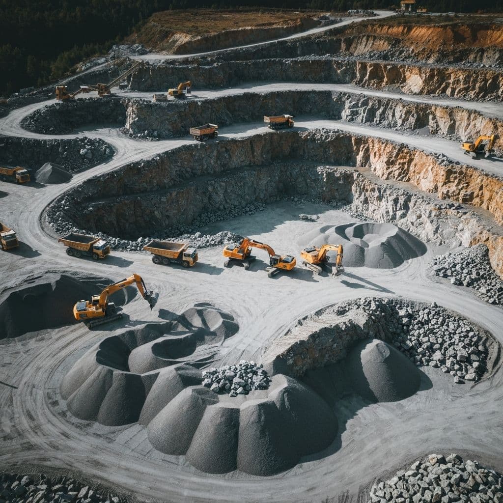 Operasi tambang batu split - sumber material konstruksi berkualitas di Bekasi